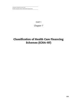 Classification of Health Care Financing Schemes (ICHA-HF)