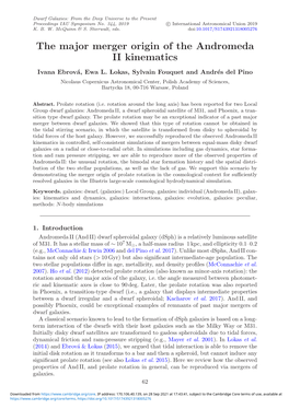 The Major Merger Origin of the Andromeda II Kinematics