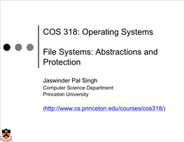 Operating Systems File Systems