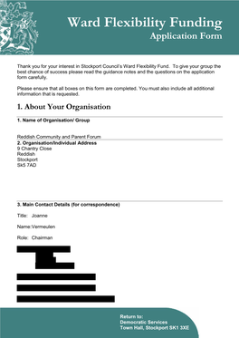 Ward Flexibility Funding Application Form