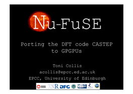 Porting the DFT Code CASTEP to Gpgpus
