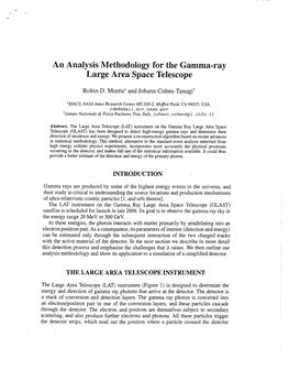 An Analysis Methodology for the Gamma-Ray Large Area Space Telescope