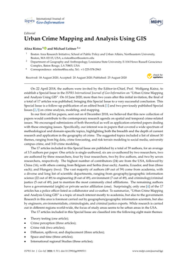 Urban Crime Mapping and Analysis Using GIS