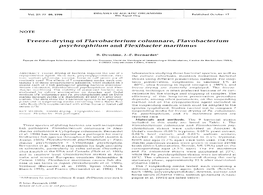 Freeze-Drying of Flavobacterium Columnare, Flavobacterium Psychrophilum and Flexibacter Maritimus