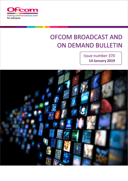 Ofcom Broadcast and on Demand Bulletin, Issue