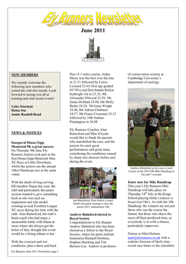 Ely Runners Newsletter