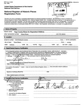 National Register of Historic Places Registration Form NATIONAL REGISTER, HIST & EDUCATION