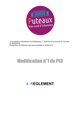 Modification N°1 Du PLU