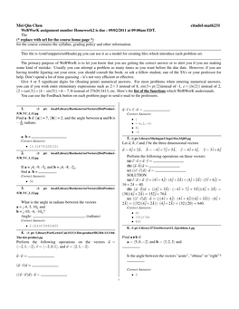 Online Homework 2 with Solutions