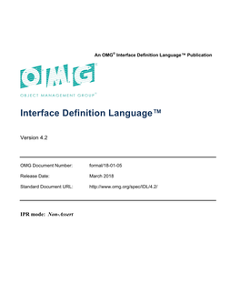 Interface Definition Language (IDL)