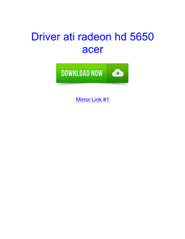 Driver Ati Radeon Hd 5650 Acer