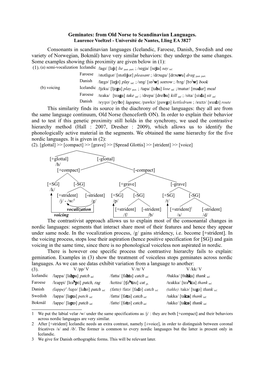 Geminates: from Old Norse to Scandinavian Languages