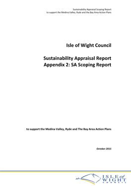 Isle of Wight Council Sustainability Appraisal Report Appendix 2: SA