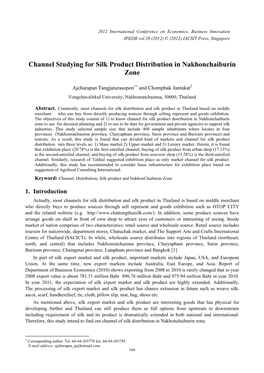 Channel Studying for Silk Product Distribution in Nakhonchaiburin Zone