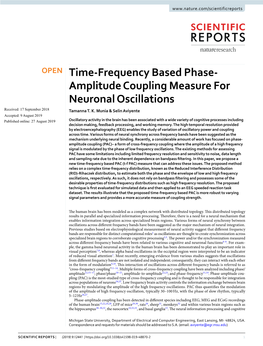Time-Frequency Based Phase-Amplitude Coupling