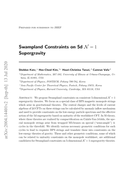 Swampland Constraints on 5D N = 1 Supergravity Arxiv:2004.14401V2