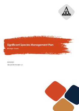 Significant Species Management Plan