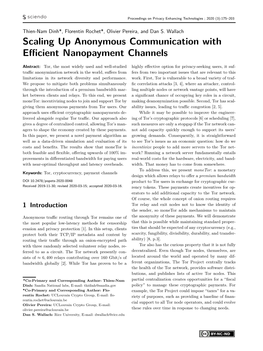 Scaling up Anonymous Communication with Efficient