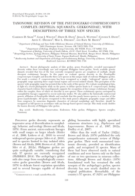 Taxonomic Revision of the Pseudogekko Compresicorpus Complex (Reptilia: Squamata: Gekkonidae), with Descriptions of Three New Species