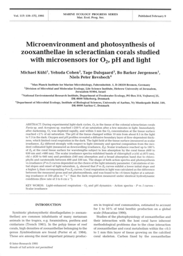 Microenvironment and Photosynthesis of Zooxanthellae in Scleractinian Corals Studied with Microsensors for 02, Ph and Light