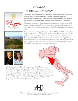 Piaggia Producer Profile