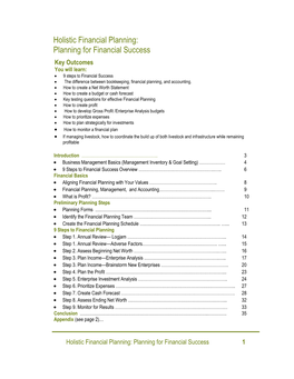 Holistic Financial Planning