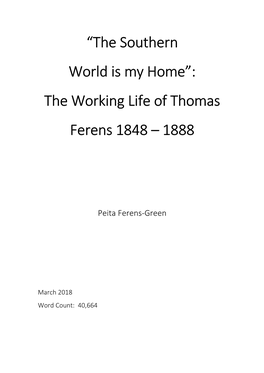 The Working Life of Thomas Ferens 1848 – 1888