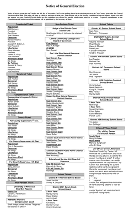 Notice of General Election