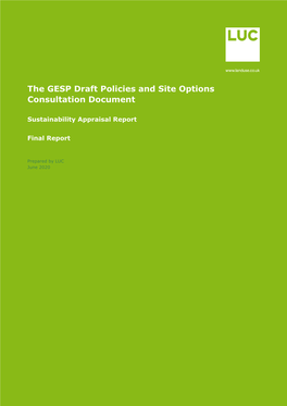 The GESP Draft Policies and Site Options Consultation Document