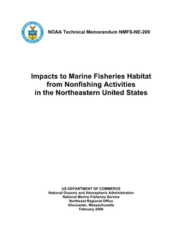 Impacts to Marine Fisheries Habitat from Nonfishing Activities in the Northeastern United States