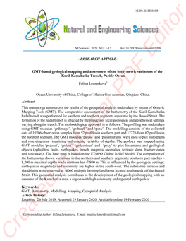RESEARCH ARTICLE- GMT-Based Geological
