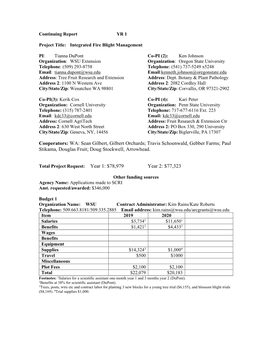 Integrated Fire Blight Management WSTFRC YR1 Report