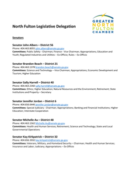 View North Fulton Legislative Delegation