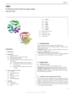 1Hfo Lichtarge Lab 2006