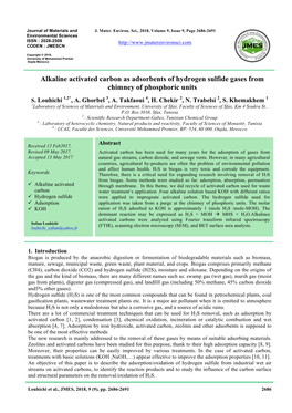 Alkaline Activated Carbon As Adsorbents of Hydrogen Sulfide Gases from Chimney of Phosphoric Units