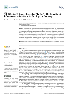 The Potential of E-Scooters As a Substitute for Car Trips in Germany