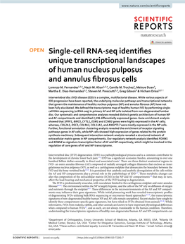 Single-Cell RNA-Seq Identifies Unique Transcriptional Landscapes Of