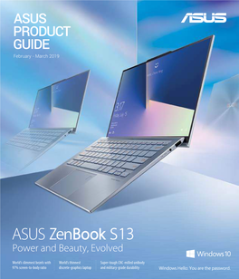 ASUS PRODUCT GUIDE February - March 2019