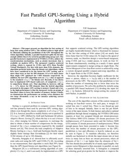 Fast Parallel GPU-Sorting Using a Hybrid Algorithm