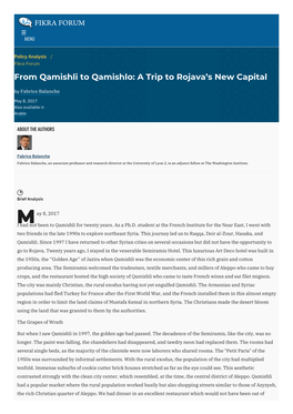 From Qamishli to Qamishlo: a Trip to Rojava's New Capital