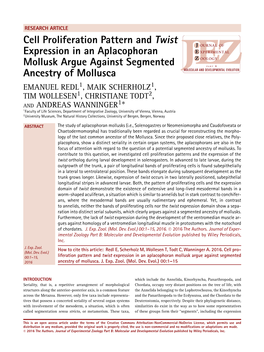 Cell Proliferation Pattern and Twist Expression in an Aplacophoran