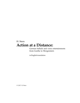 H. Stern Action at a Distance: German Ballads and Verse Entertainments from Goethe to Morgenstern