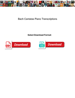 Bach Cantatas Piano Transcriptions