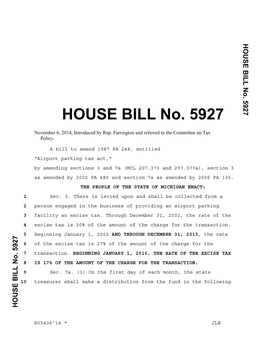 HOUSE BILL No. 5927 No