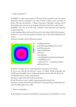 Freefem++ Is a Open Source Program of the Finite Element Method to Solve