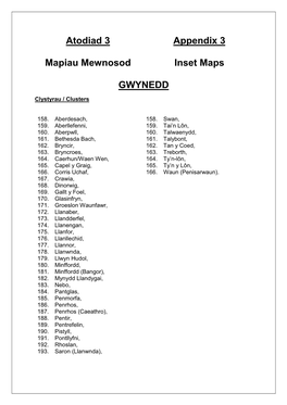 Atodiad 3 Mapiau Mewnosod Appendix 3 Inset Maps GWYNEDD