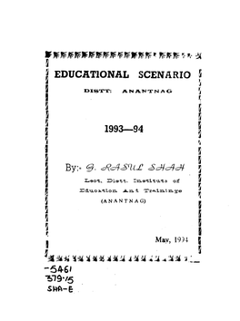 Eucational Scenario Distt Anantnag-1993-94-May 1994