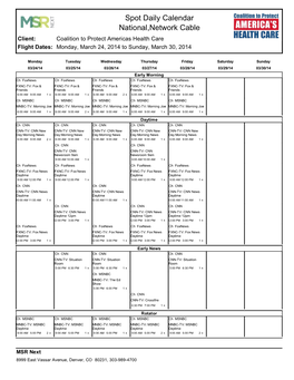 National,Network Cable Spot Daily Calendar
