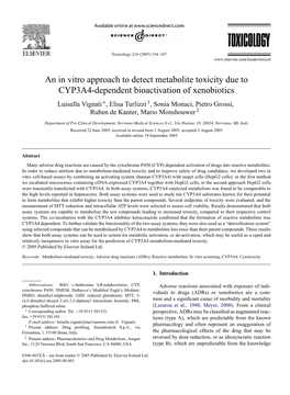 An in Vitro Approach to Detect Metabolite Toxicity Due to CYP3A4