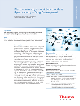 Electrochemistry As an Adjunct to Mass Spectrometry in Drug Development